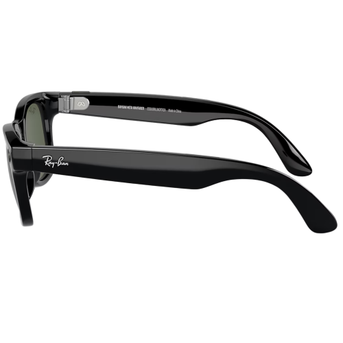 Умные очки Ray-Ban Wayfarer RW4006 (Матовая чёрная оправа, линзы с зелёным автозатемнением), размер M - изображение 3
