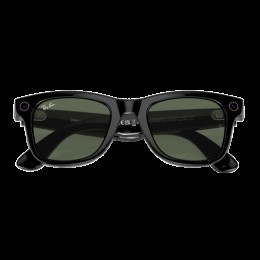 Умные очки Ray-Ban Wayfarer RW4008 (Матовая чёрная оправа, линзы с зелёным автозатемнением), размер L