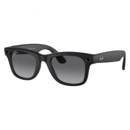 Умные очки Ray-Ban Wayfarer RW4008 (Матовая чёрная оправа, линзы поляризованные графитовый градиент), размер L - изображение 1