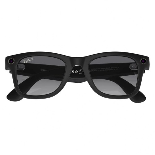 Умные очки Ray-Ban Wayfarer RW4008 (Матовая чёрная оправа, линзы поляризованные графитовый градиент), размер L - изображение 4