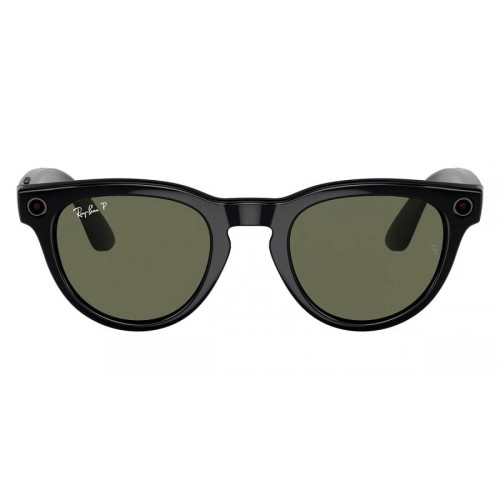 Умные очки Ray-Ban Headliner RW4009 (Глянцевая чёрная оправа, линзы поляризованные зелёные), размер M