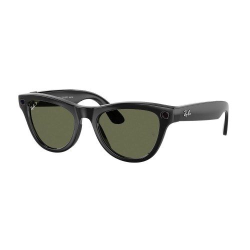 Умные очки Ray-Ban Skyler RW4010 (Глянцевая чёрная оправа, линзы зелёные), размер M - изображение 1