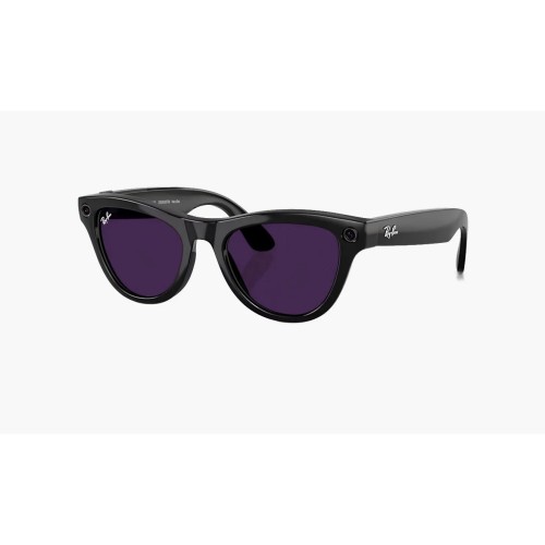 Умные очки Ray-Ban Skyler RW4010 (Глянцевая чёрная оправа, линзы прозрачно-аметистовые), размер M