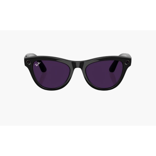 Умные очки Ray-Ban Skyler RW4010 (Глянцевая чёрная оправа, линзы прозрачно-аметистовые), размер M - изображение 1
