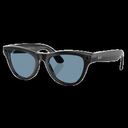 Умные очки Ray-Ban Skyler RW4010 (Глянцевая чёрная оправа, линзы прозрачно-голубые), размер M