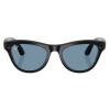 Умные очки Ray-Ban Skyler RW4010 (Глянцевая чёрная оправа, линзы прозрачно-голубые), размер M - миниатюра 1