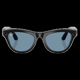 Умные очки Ray-Ban Skyler RW4010 (Глянцевая чёрная оправа, линзы прозрачно-голубые), размер M - изображение 1
