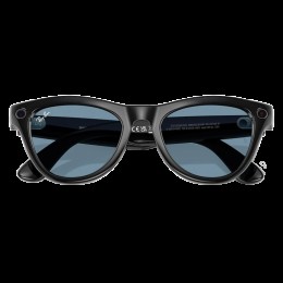 Умные очки Ray-Ban Skyler RW4010 (Глянцевая чёрная оправа, линзы прозрачно-голубые), размер M - изображение 2