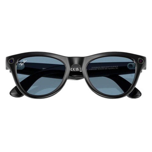 Умные очки Ray-Ban Skyler RW4010 (Глянцевая чёрная оправа, линзы прозрачно-голубые), размер M - изображение 2