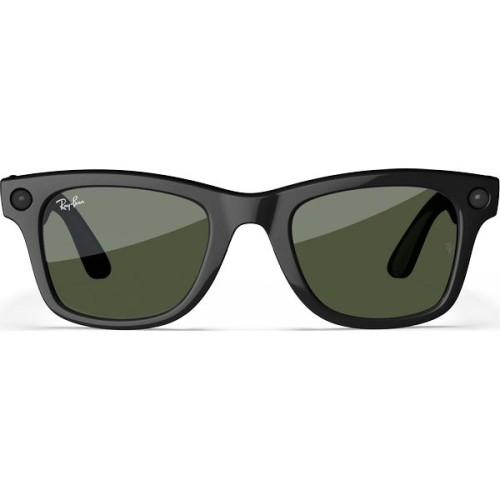 Умные очки Ray-Ban Wayfarer Gen 2 RW4012 (Глянцевая чёрная оправа, линзы зелёные), размер L - изображение 1