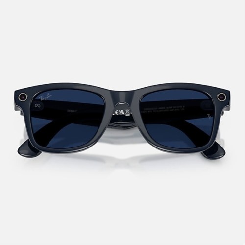 Умные очки Ray-Ban Wayfarer Gen 2 RW4012 (глянцевая синяя оправа, линзы с синим автозатемнением), размер M - изображение 5