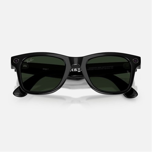 Умные очки Ray-Ban Wayfarer Gen 2 RW4012 (глянцевая чёрная оправа, линзы с зелёным автозатемнением), размер M - изображение 5