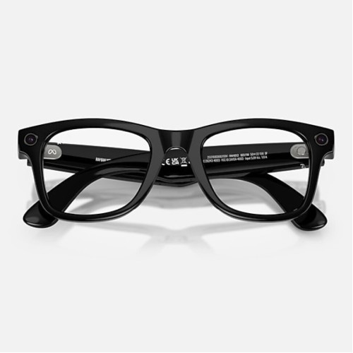Умные очки Ray-Ban Wayfarer Gen 2 RW4012 (глянцевая чёрная оправа, линзы с зелёным автозатемнением), размер M - изображение 7