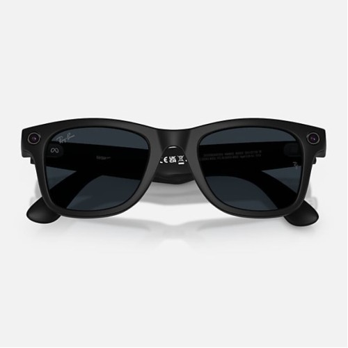 Умные очки Ray-Ban Wayfarer Gen 2 RW4012 (матовая чёрная оправа, линзы с серым автозатемнением), размер L - изображение 5
