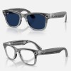 Умные очки Ray-Ban Wayfarer Gen 2 RW4012 (глянцевая прозрачно-серая оправа, линзы с синим автозатемнением), размер M