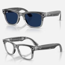 Умные очки Ray-Ban Wayfarer Gen 2 RW4012 (глянцевая прозрачно-серая оправа, линзы с синим автозатемнением), размер M
