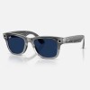 Умные очки Ray-Ban Wayfarer Gen 2 RW4012 (глянцевая прозрачно-серая оправа, линзы с синим автозатемнением), размер M - миниатюра 1