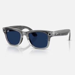 Умные очки Ray-Ban Wayfarer Gen 2 RW4012 (глянцевая прозрачно-серая оправа, линзы с синим автозатемнением), размер M - изображение 1