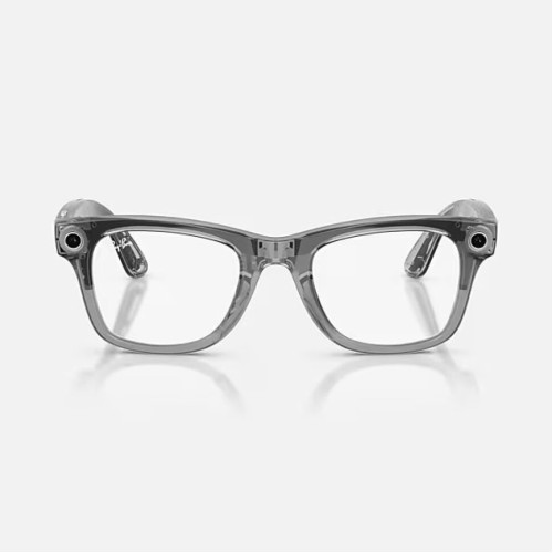 Умные очки Ray-Ban Wayfarer Gen 2 RW4012 (глянцевая прозрачно-серая оправа, линзы с синим автозатемнением), размер M - изображение 2