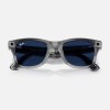 Умные очки Ray-Ban Wayfarer Gen 2 RW4012 (глянцевая прозрачно-серая оправа, линзы с синим автозатемнением), размер M - миниатюра 3