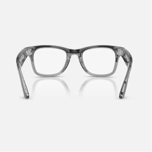 Умные очки Ray-Ban Wayfarer Gen 2 RW4012 (глянцевая прозрачно-серая оправа, линзы с синим автозатемнением), размер M - изображение 6