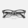 Умные очки Ray-Ban Wayfarer Gen 2 RW4012 (глянцевая прозрачно-серая оправа, линзы с синим автозатемнением), размер M - миниатюра 7