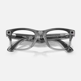 Умные очки Ray-Ban Wayfarer Gen 2 RW4012 (глянцевая прозрачно-серая оправа, линзы с синим автозатемнением), размер M - изображение 7