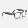 Умные очки Ray-Ban Wayfarer Gen 2 RW4012 (глянцевая прозрачно-серая оправа, линзы с синим автозатемнением), размер M - миниатюра 8