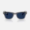 Умные очки Ray-Ban Wayfarer Gen 2 RW4012 (глянцевая прозрачно-серая оправа, линзы с синим автозатемнением), размер L - миниатюра 9