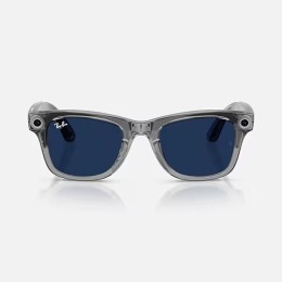 Умные очки Ray-Ban Wayfarer Gen 2 RW4012 (глянцевая прозрачно-серая оправа, линзы с синим автозатемнением), размер L - изображение 9