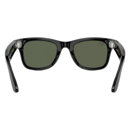 Умные очки Ray-Ban Wayfarer RW4006 (Глянцевая чёрная оправа, линзы зелёные), размер M - изображение 1