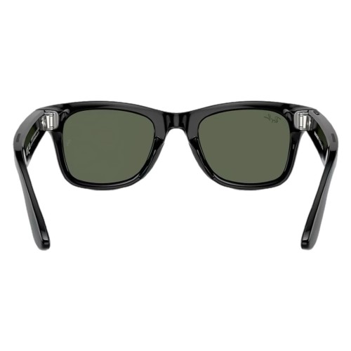 Умные очки Ray-Ban Wayfarer RW4006 (Глянцевая чёрная оправа, линзы зелёные), размер M - изображение 1