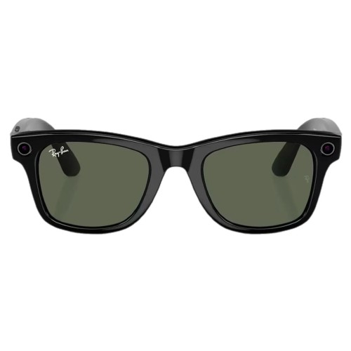 Умные очки Ray-Ban Wayfarer RW4006 (Глянцевая чёрная оправа, линзы зелёные), размер M - изображение 2