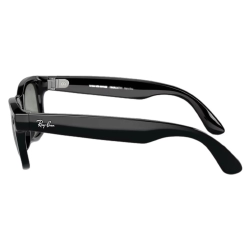 Умные очки Ray-Ban Wayfarer RW4006 (Глянцевая чёрная оправа, линзы зелёные), размер M - изображение 3