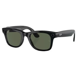 Умные очки Ray-Ban Wayfarer RW4006 (Глянцевая чёрная оправа, линзы зелёные), размер M - изображение 4