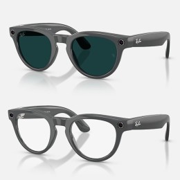 Умные очки Ray-Ban Headliner Gen 2 RW4013 (глянцевая серая оправа, линзы прозрачные с затемнением в зелёный)