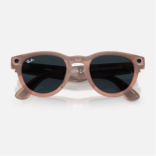 Умные очки Ray-Ban Headliner Gen 2 RW4013 (матовая персиковая оправа, линзы с серым затемнением) - изображение 3