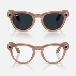 Умные очки Ray-Ban Headliner Gen 2 RW4013 (матовая персиковая оправа, линзы с серым затемнением) - изображение 4