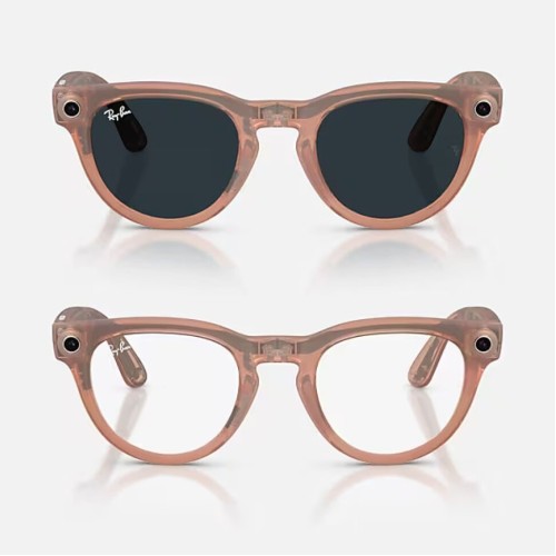 Умные очки Ray-Ban Headliner Gen 2 RW4013 (матовая персиковая оправа, линзы с серым затемнением) - изображение 4