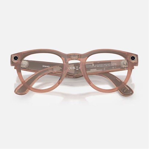 Умные очки Ray-Ban Headliner Gen 2 RW4013 (матовая персиковая оправа, линзы с серым затемнением) - изображение 7