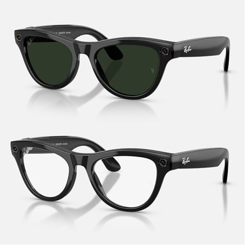 Умные очки Ray-Ban Skyler Gen 2 RW4014 (глянцевая чёрная оправа, линзы с зелёным автозатемнением)