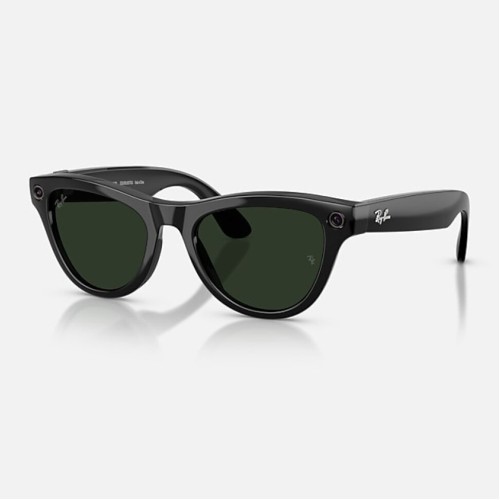 Умные очки Ray-Ban Skyler Gen 2 RW4014 (глянцевая чёрная оправа, линзы с зелёным автозатемнением) - изображение 1