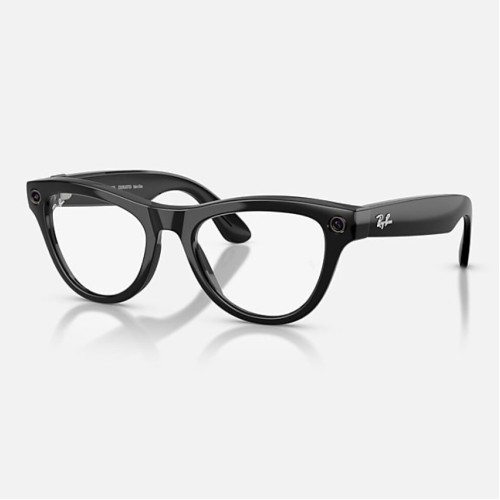 Умные очки Ray-Ban Skyler Gen 2 RW4014 (глянцевая чёрная оправа, линзы с зелёным автозатемнением) - изображение 4