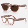 Умные очки Ray-Ban Skyler Gen 2 RW4014 (глянцевая персиковая оправа, линзы с коричневым автозатемнением)