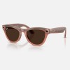 Умные очки Ray-Ban Skyler Gen 2 RW4014 (глянцевая персиковая оправа, линзы с коричневым автозатемнением) - миниатюра 1