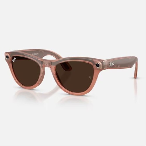 Умные очки Ray-Ban Skyler Gen 2 RW4014 (глянцевая персиковая оправа, линзы с коричневым автозатемнением) - изображение 1