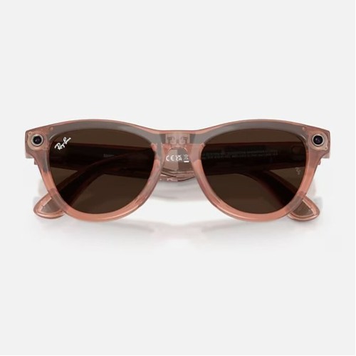 Умные очки Ray-Ban Skyler Gen 2 RW4014 (глянцевая персиковая оправа, линзы с коричневым автозатемнением) - изображение 3