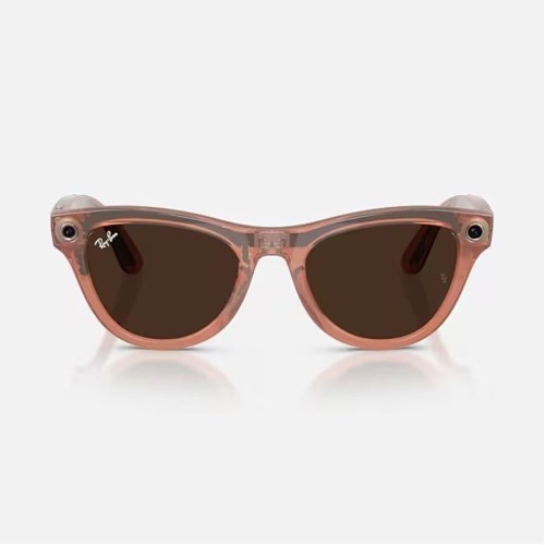 Умные очки Ray-Ban Skyler Gen 2 RW4014 (глянцевая персиковая оправа, линзы с коричневым автозатемнением) - изображение 9