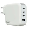 Адаптер Magssory Pulse 100W Gan 3xUSB-C + USB-A (White)