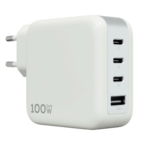 Адаптер Magssory Pulse 100W Gan 3xUSB-C + USB-A (White)